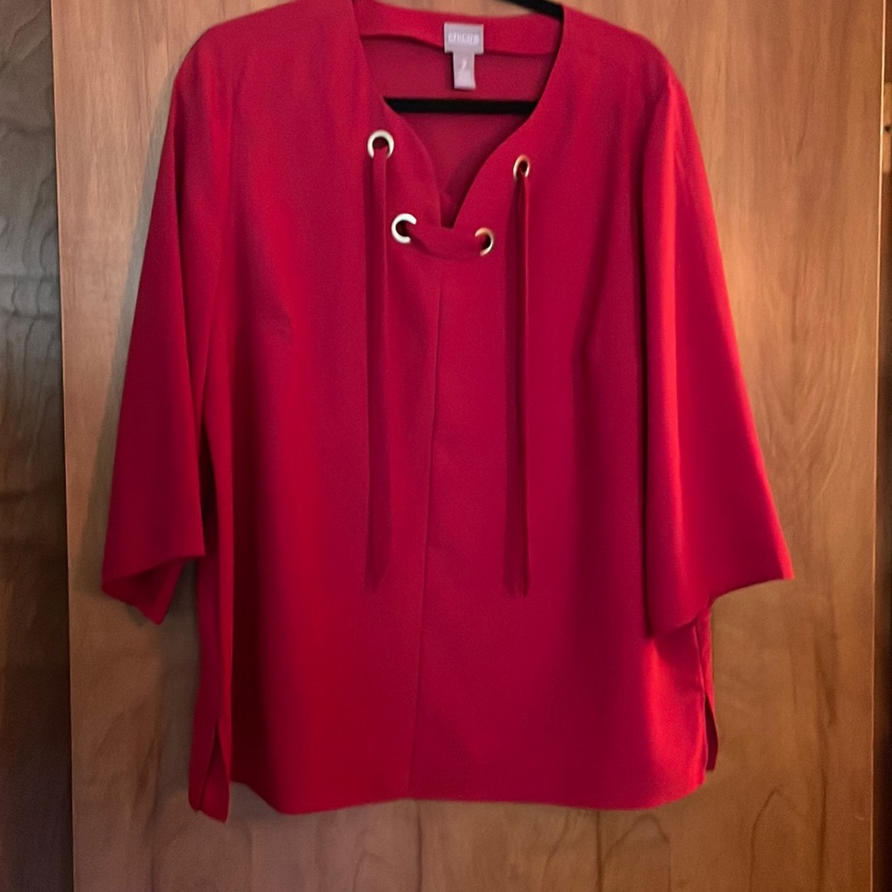 Chicos blouse nwot red. Size 2